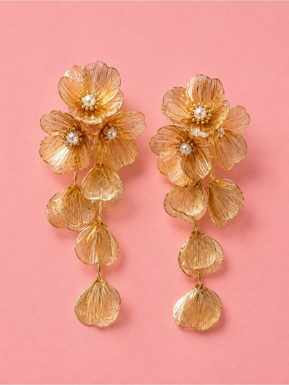 Kate Middleton Gold Floral Statement Earrings
